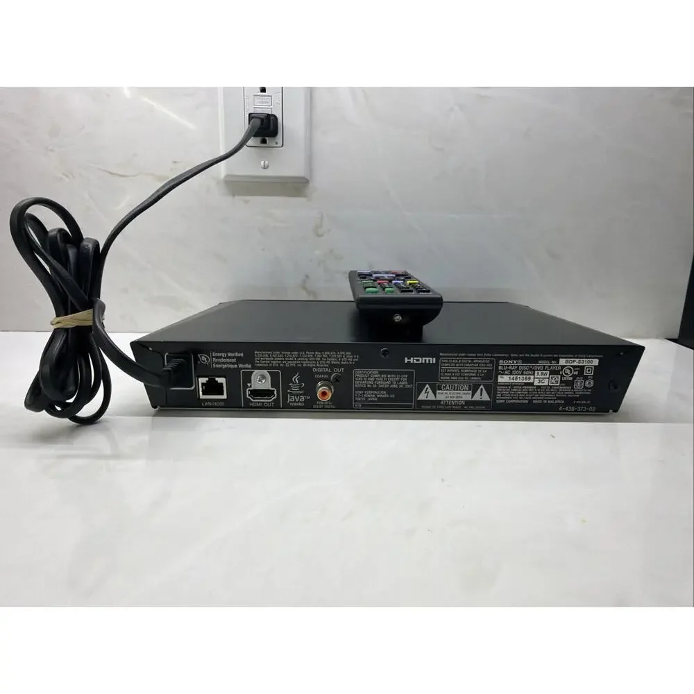 Sony BDP-S3100 Blu-Ray Player Wi-Fi Streaming w/ Remote Tested